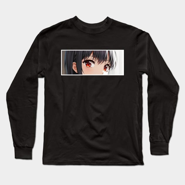 Anime Eyes - Lewd Character Red Eyes Long Sleeve T-Shirt by AnimeVision